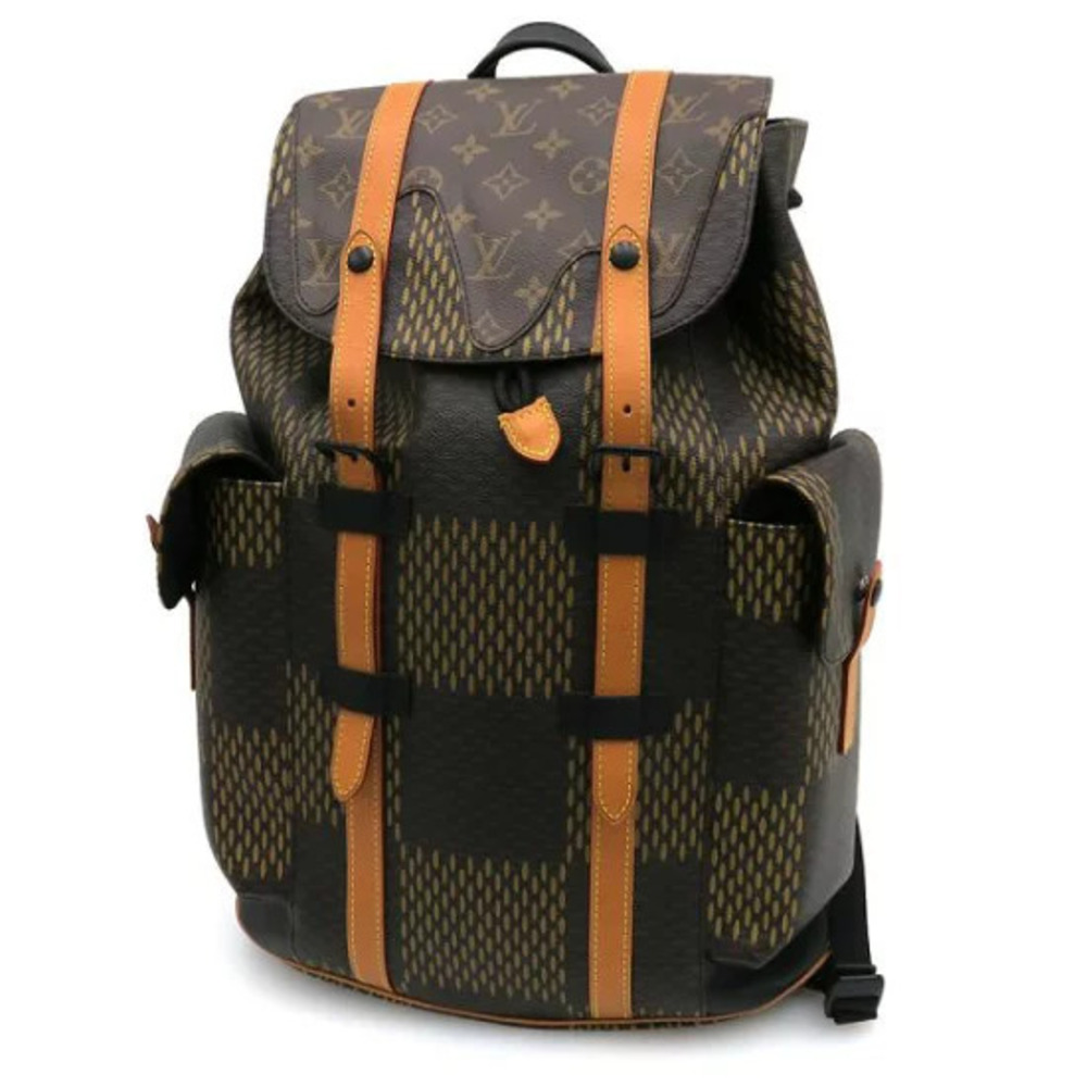 Louis Vuitton Christopher Backpack Leather Black Brown